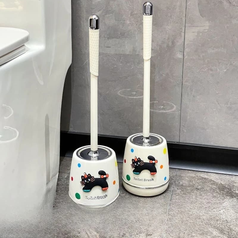 Nuovo scopino per WC professionale di bell'aspetto in stile domestico, senza macchie cieche: strumenti per la pulizia del bagno convenienti e facili da usare