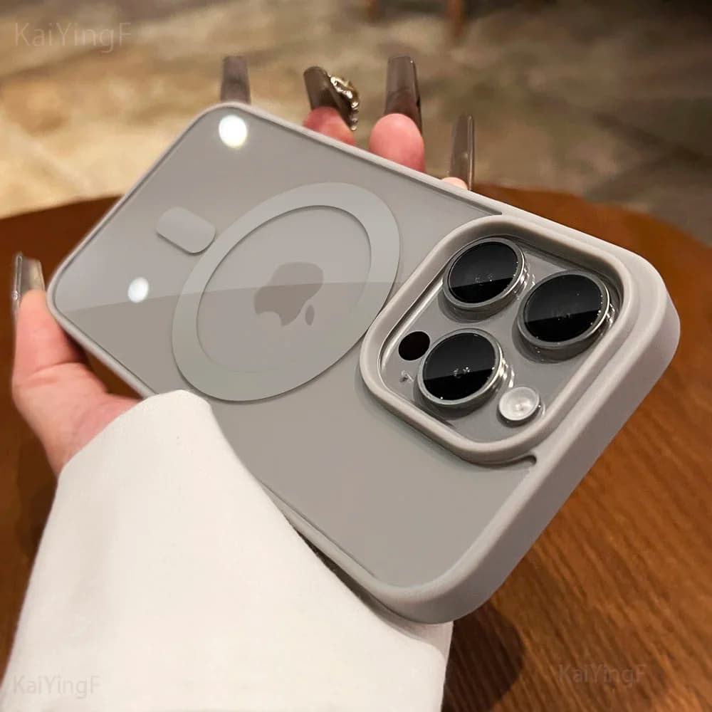 Custodia trasparente di lusso per Magsafe per iPhone 16 15 14 13 12 11 Pro XS XR Max Mini Plus Custodia magnetica per ricarica wireless