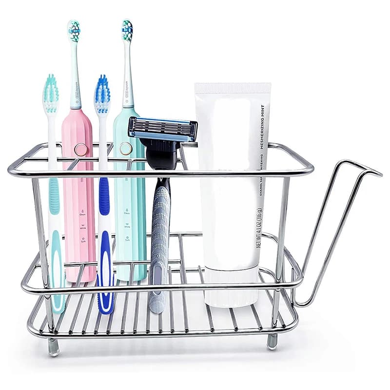 Portaspazzolino per parete o bancone del bagno, tappetino antiscivolo, organizer per spazzolino senza trapano per spazzolino elettronico