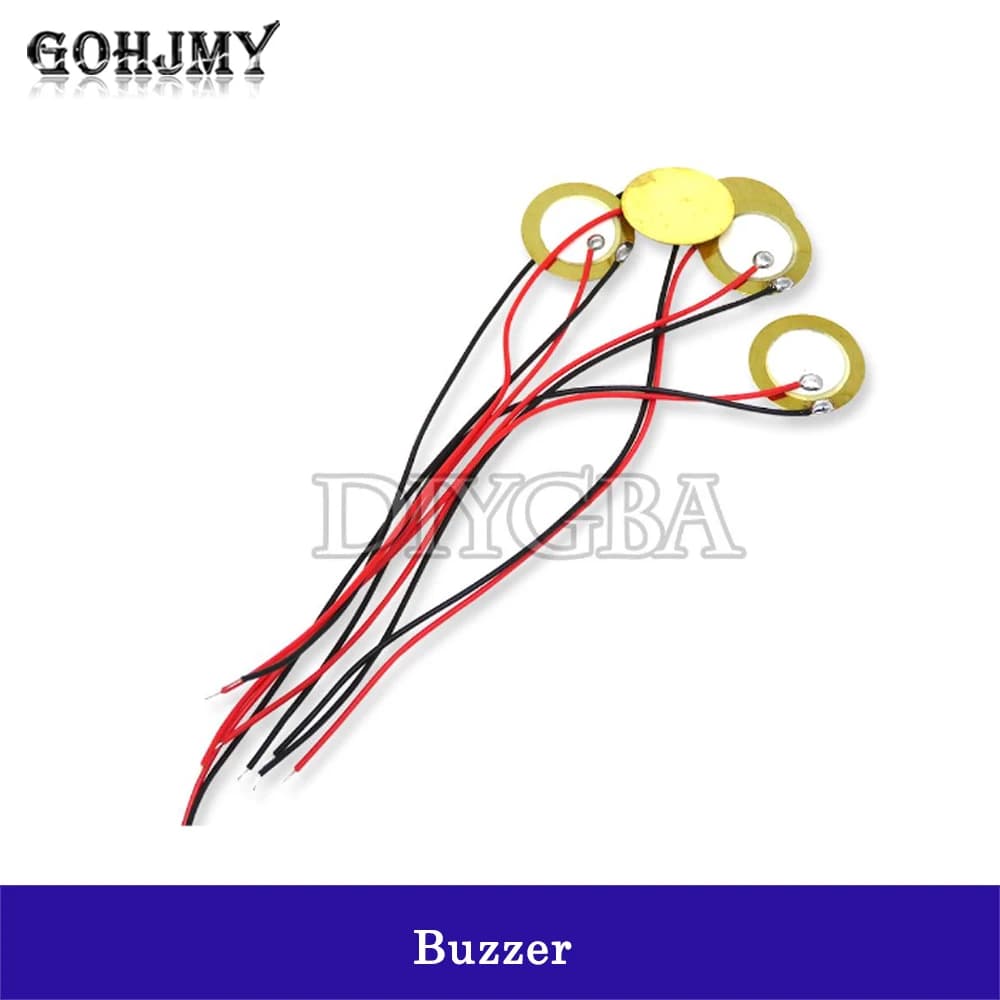 20 pz/lotto 15mm Piezo Elements buzzer Sounder Sensor Trigger Drum Disc con filo di rame Piezo buzzer per altoparlante Arduino