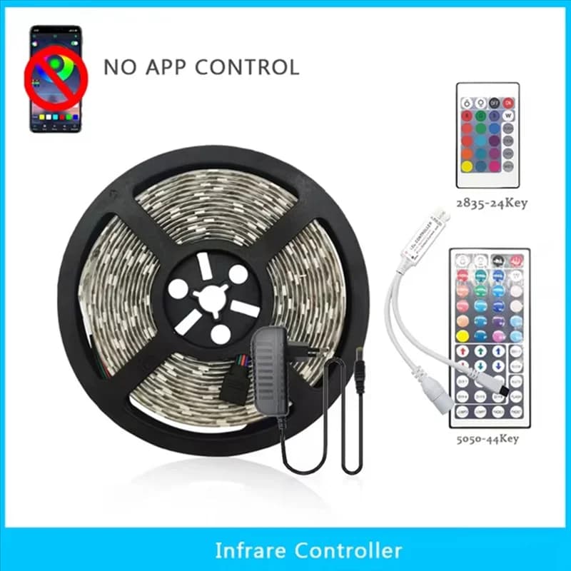 BYBS-LED Strisce luminose 5M Nastro Luces Illuminazione a LED Fai da te Cambia colore Camera Deco Spina americana