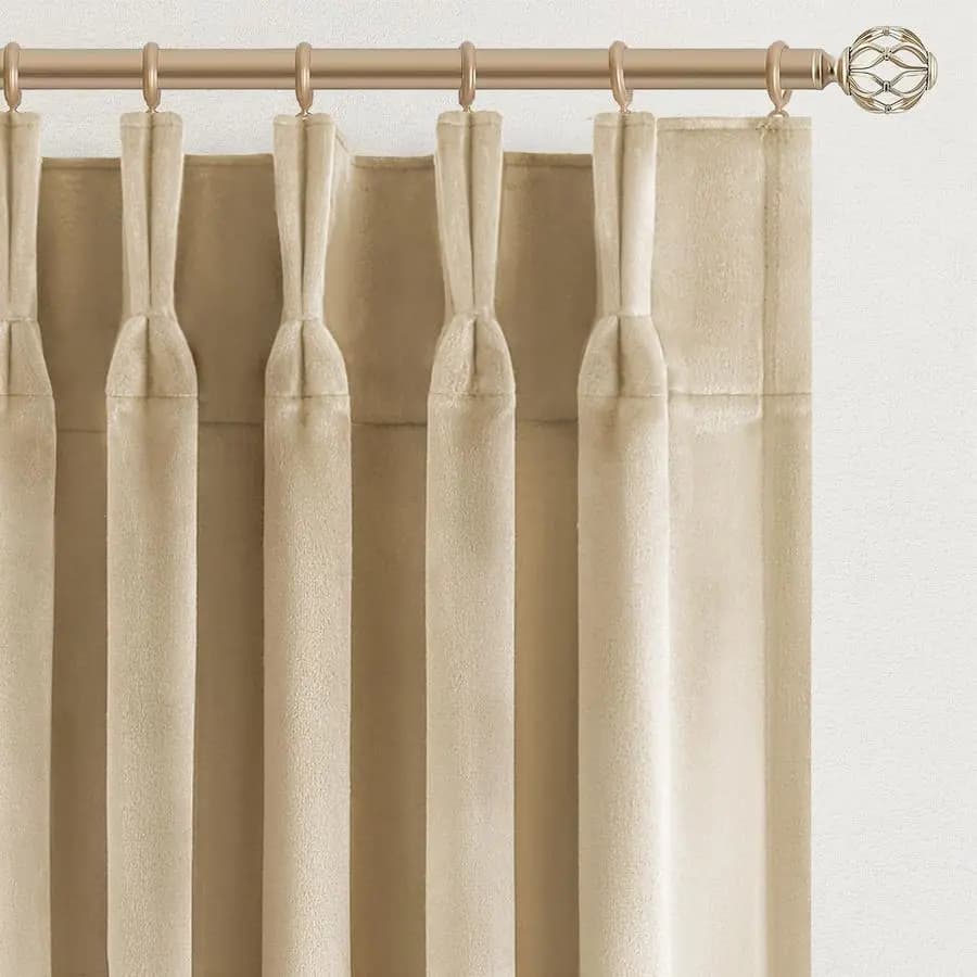 Velvet Curtains with Pieghe a Pizzico, Lunghe 84 Pollici, for Bedroom and Living Room, Elegant and Soft, Modern Style Boho, Dark and Thermal