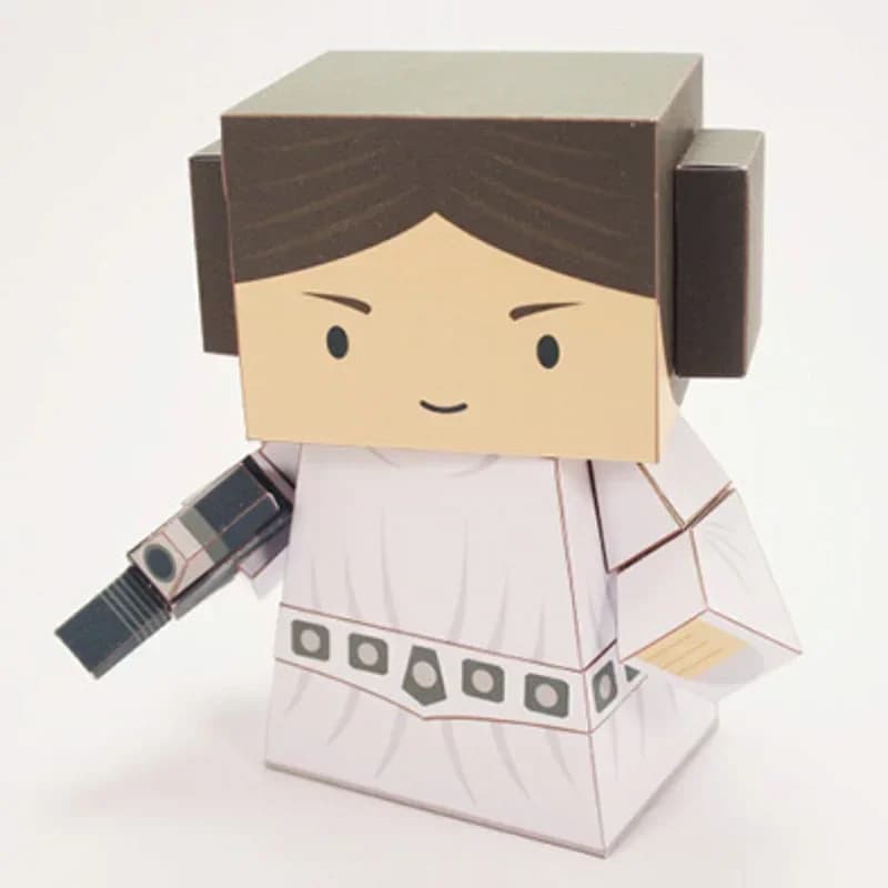 REBEL PRINCESS Paper Model Mini 3D Cube Figure Papercraft DIY Kids Adult Origami Art Handmade Craft Toys FC-007