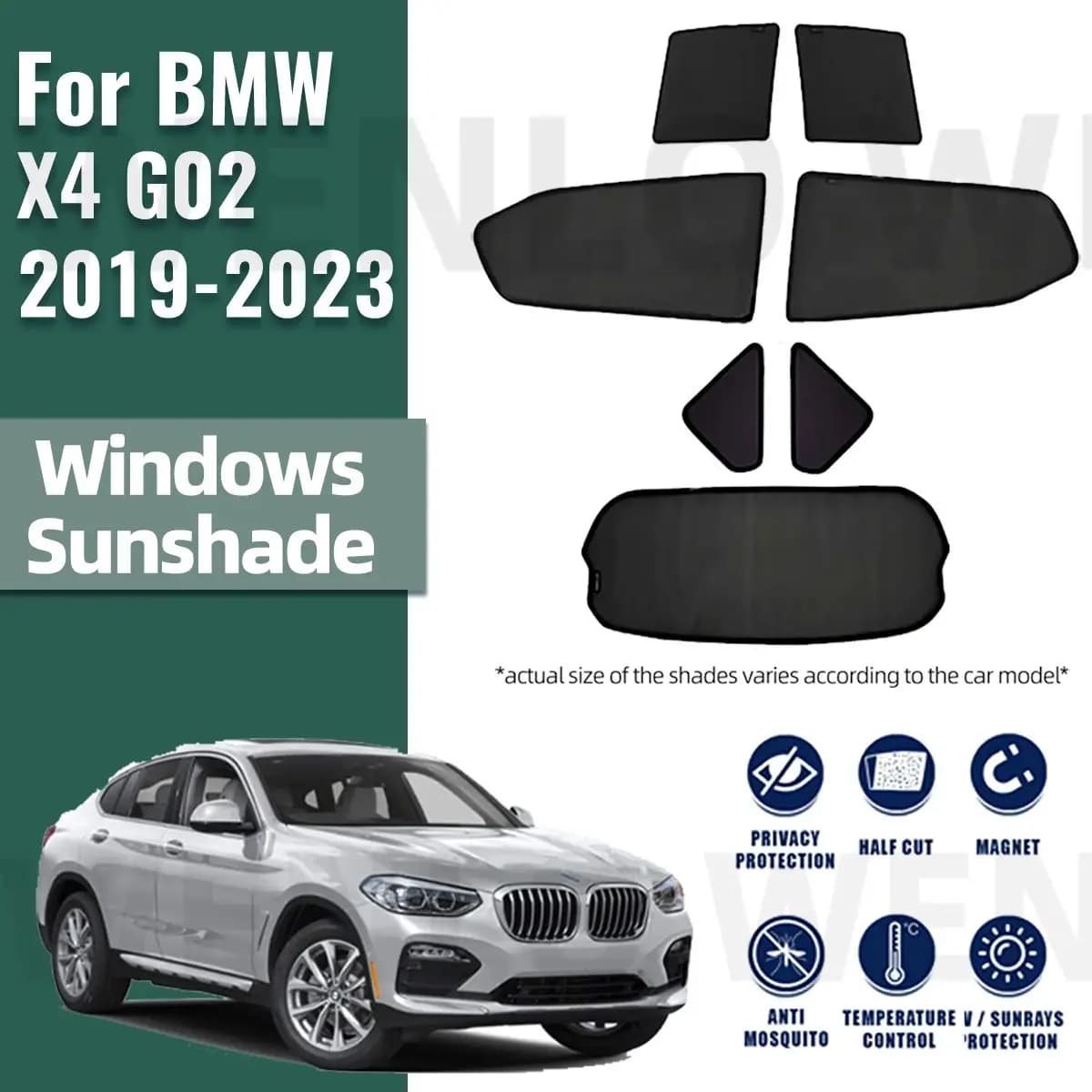 Per BMW X4 G02 2019 2020 2021 2022 2023 2024 Auto Parasole Parabrezza Anteriore Tenda di Maglia Lunotto Laterale Posteriore Visiera Parasole Ombra