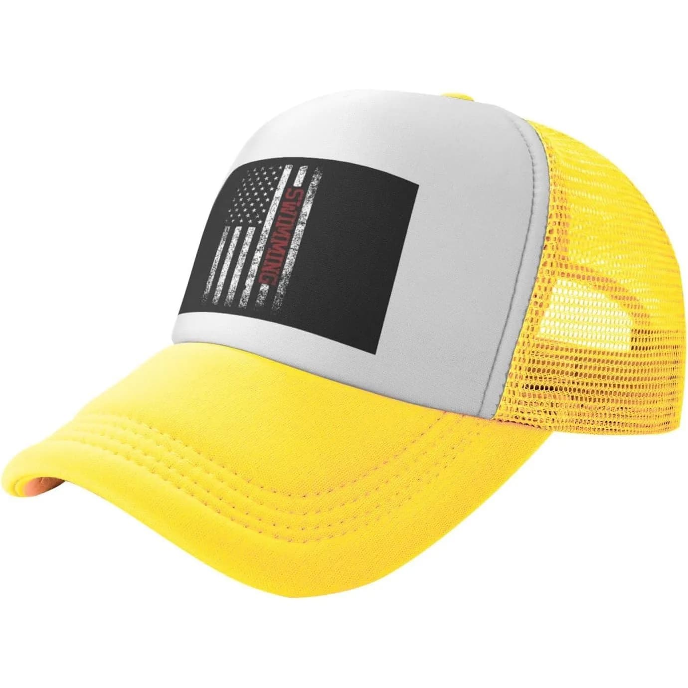 Cappello Trucker con Bandiera da Nuoto, Berretto Snapback in Rete per Uomo e Donna, Sport all'Aperto, Baseball