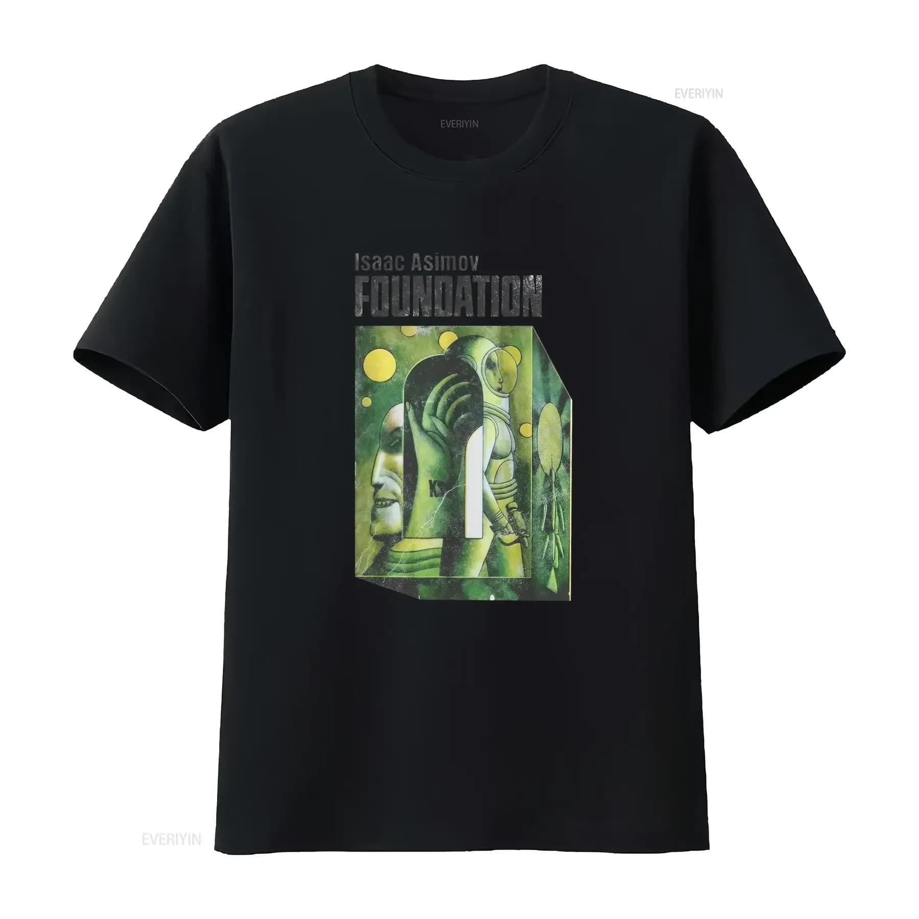 Foundation vintage T-shirt, classic science-fantascience by Isaac Asimov, retro space design for fans, vintage style washed, versatile fashion.