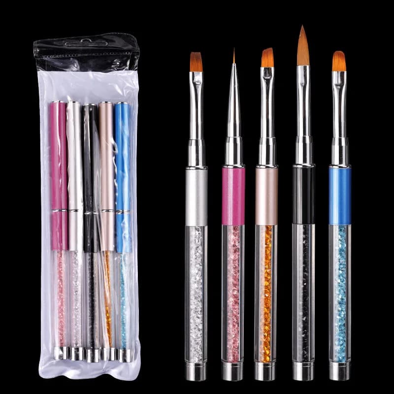 New Nail Liner Brush Brushes Acrylic UV Gel Nail Paint Flower Drawing Brush Manicure Tool for Nail Art Design5 Styles