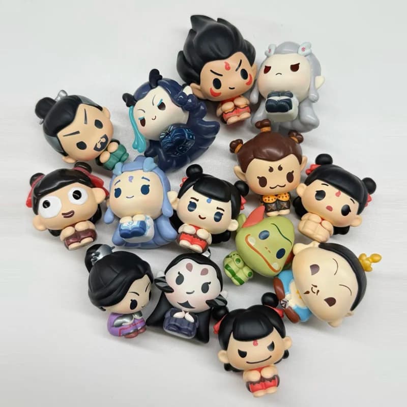 Ne Zha 2 Sit In A Row Series Blind Bag Cute Bean Anime Action Figures Mini Doll Toys Misteriosa scatola a sorpresa Ornamento Regalo per bambini