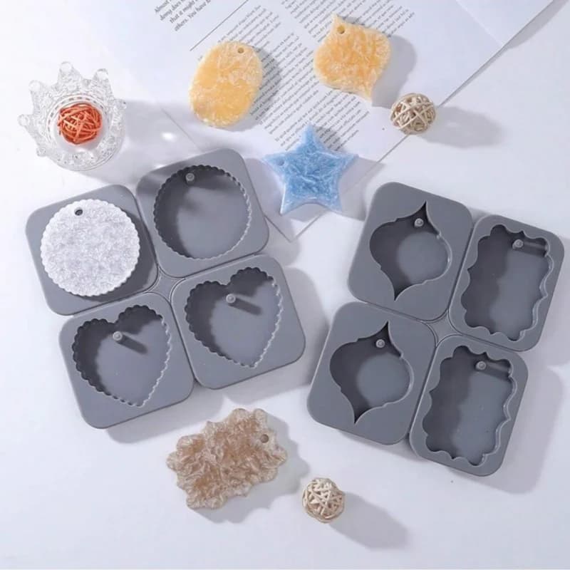 Silicone Wax Sachet Mold Scented Air Fresheners For Cars Closets Bathroom Keychain Epoxy Casting DIY Handicrafts Pendant Crafts