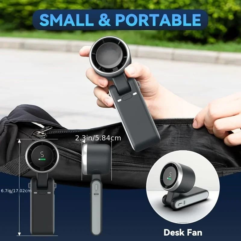 3-In-1 Fan, 5-Speed, 3600mah Rechargeable Lithium Battery, Usb Charging, Travel Mini Fan 2026 NEW