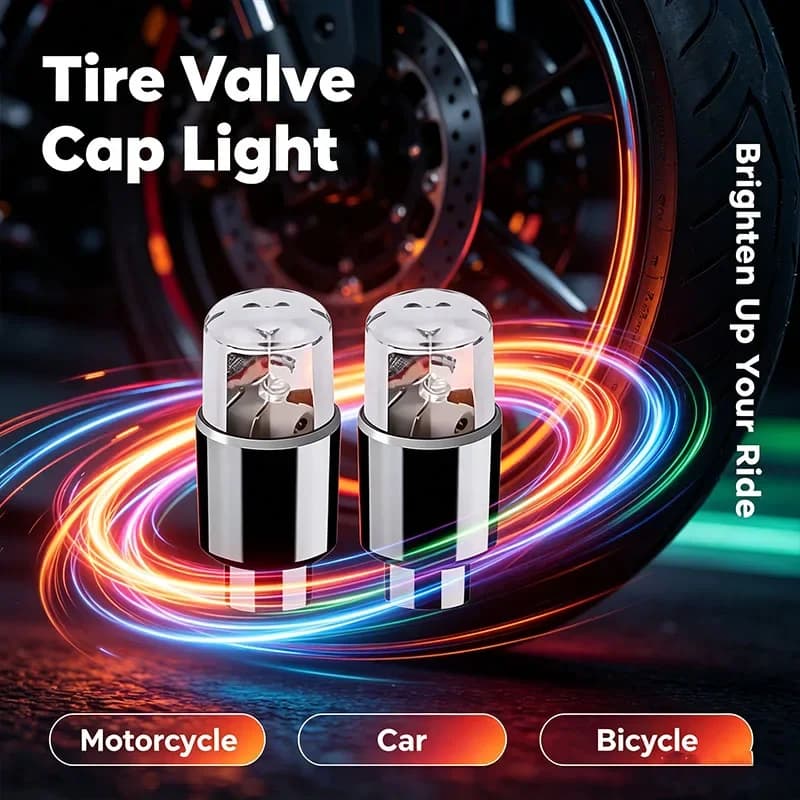 2/4/8Pcs Tire Valve Cap Lights Colorful LED Wheel Light For Car Air Valve Caps Neon Light for Motorcycles Bicycles Auto