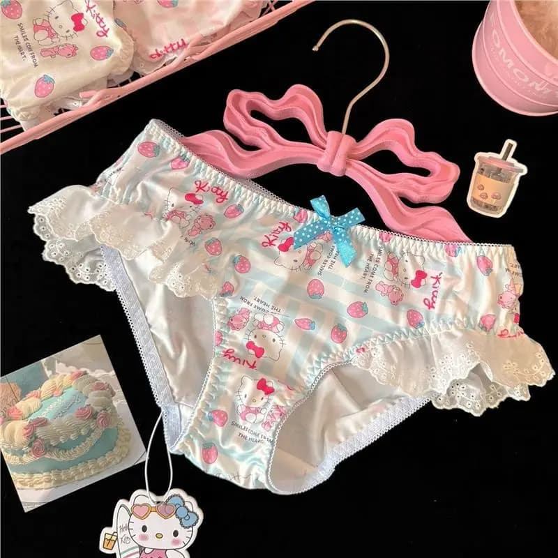 New Hello Kitty Printed Underwear Cute Female Sweet Soft Girl Japanese Pure Desire Triangle Pants Girl Gift