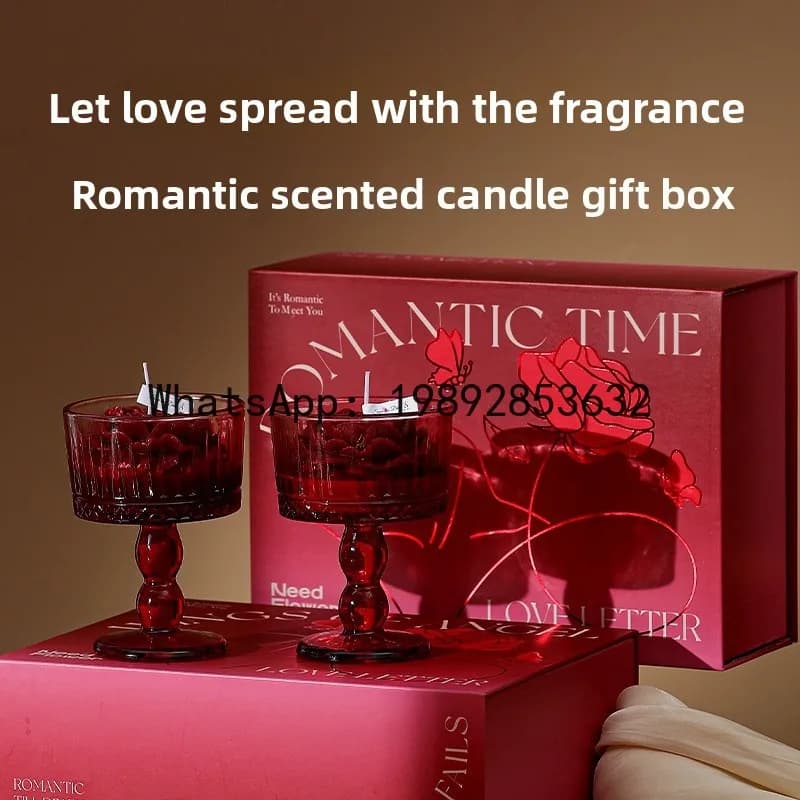 Scented candle in the pink LZ, perfumed shapeable wax, gift box for wedding, engagement, Qixi party, souvenir.