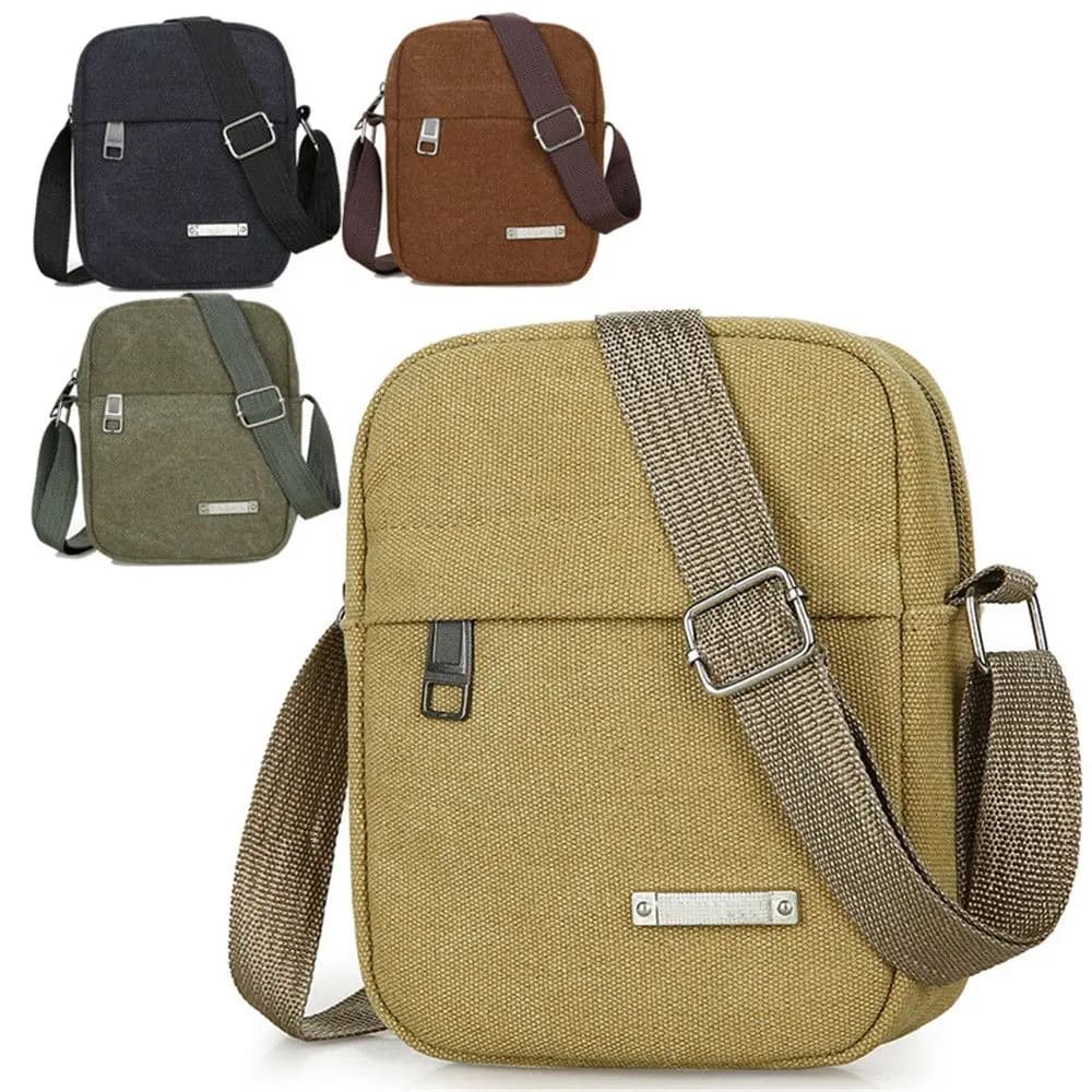 Borsa a tracolla da uomo in tela Casual di nuovo stile borsa a tracolla piccola borsa a zaino borse da viaggio per cellulare da viaggio all'aperto
