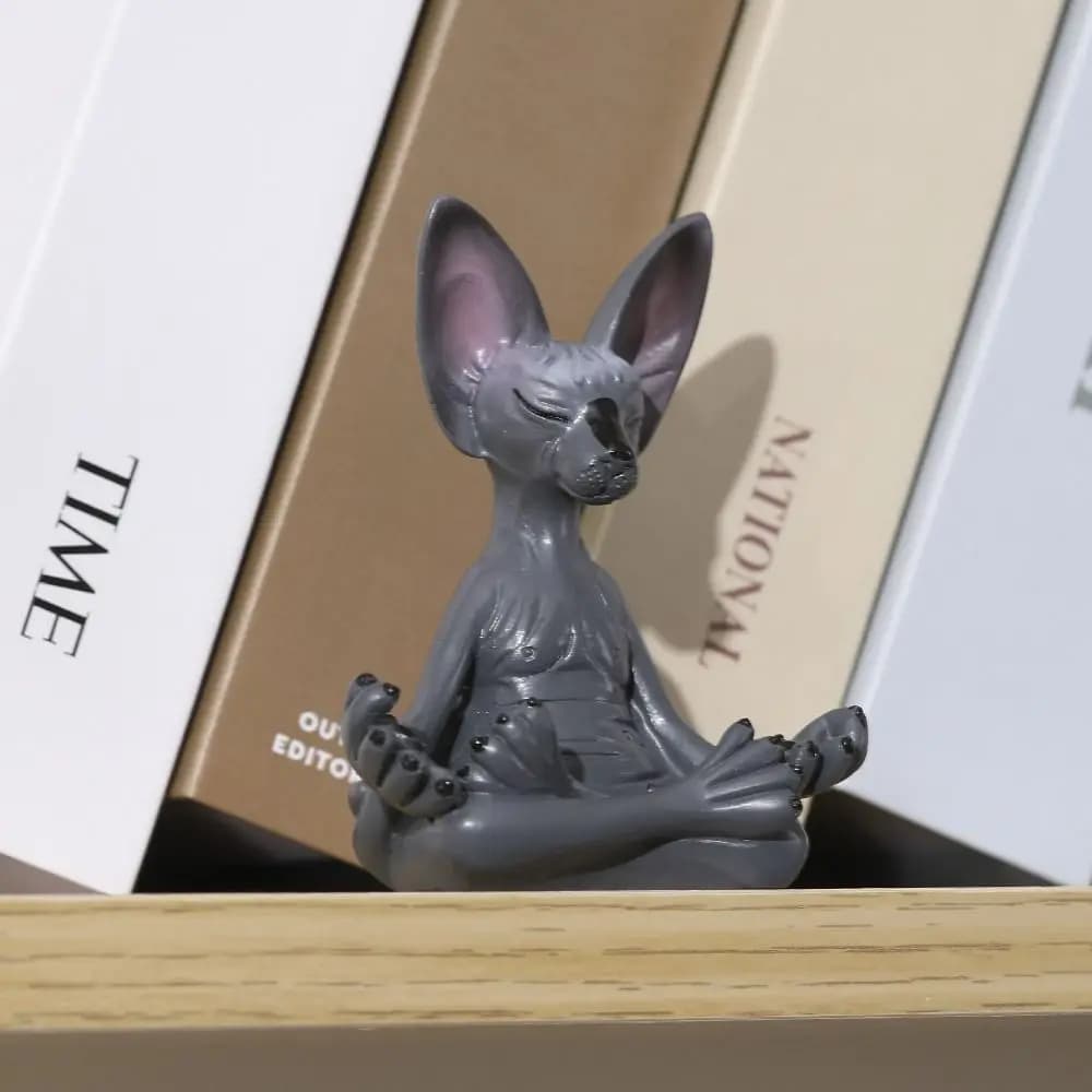 Statuetta in Resina di Gatto Senza Pelo, Modello Animale Realistico di Gatto Sfinge, Figurina Miniatura