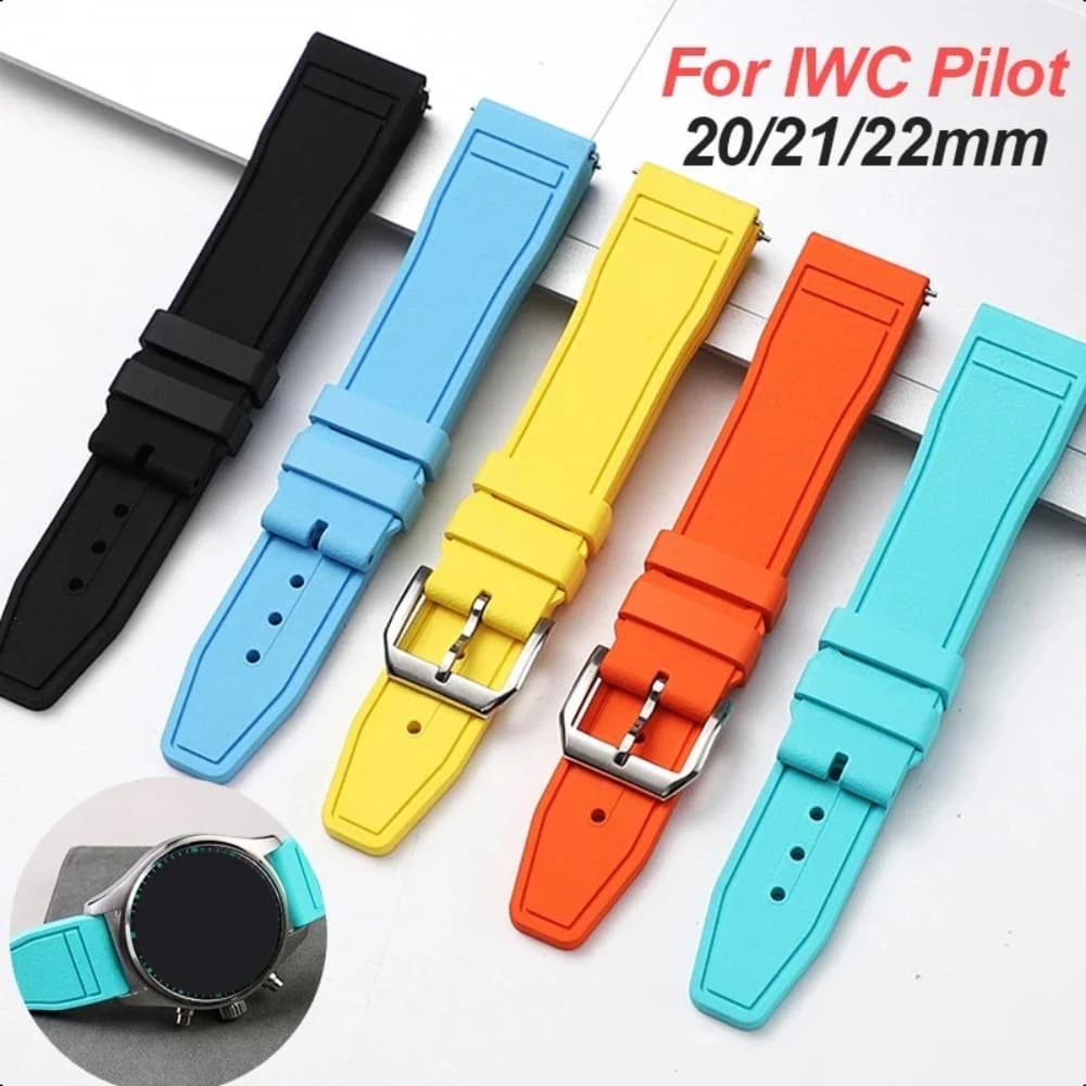 20mm 21 22mm Watch Strap for IWC Pilot Quick Release Rubber Wristband for PORTUGIESER PORTOFINO Sport Bracelet Waterproof Belt