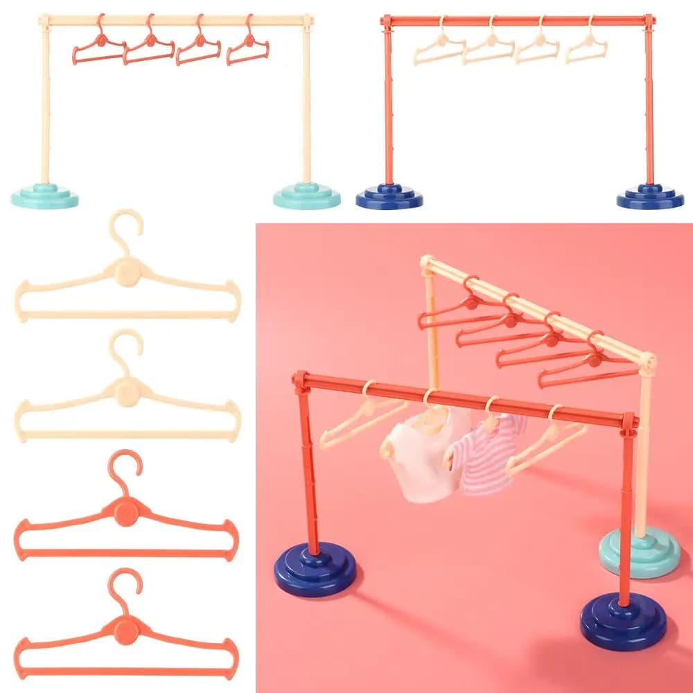 Miniature 1/6 1/8 1/12 Dolls Toy for Kids Dolls Furniture for Dolls Home Furniture Clothes Organizer hangers