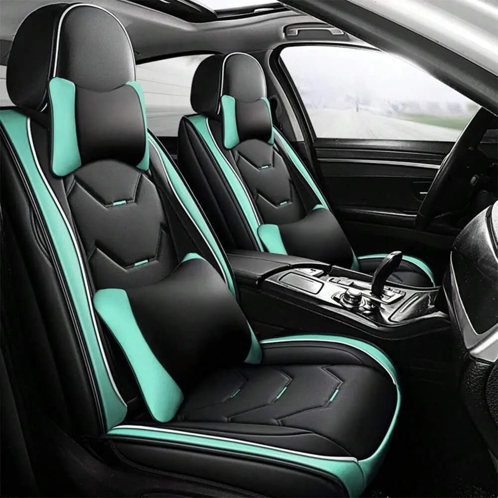 Coprisedili in Pelle per Auto, Set Completo per 5 Posti Anteriori e Posteriori, Protezione e Sostituzione Sedili, P4630