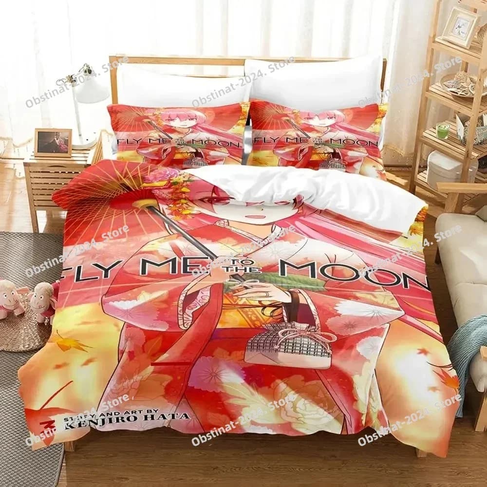 Anime TONIKAWA Over The Moon For You Set biancheria da letto Copripiumino Set letto Copripiumino Federa Trapunte king Queen Size Ragazzi Adulti