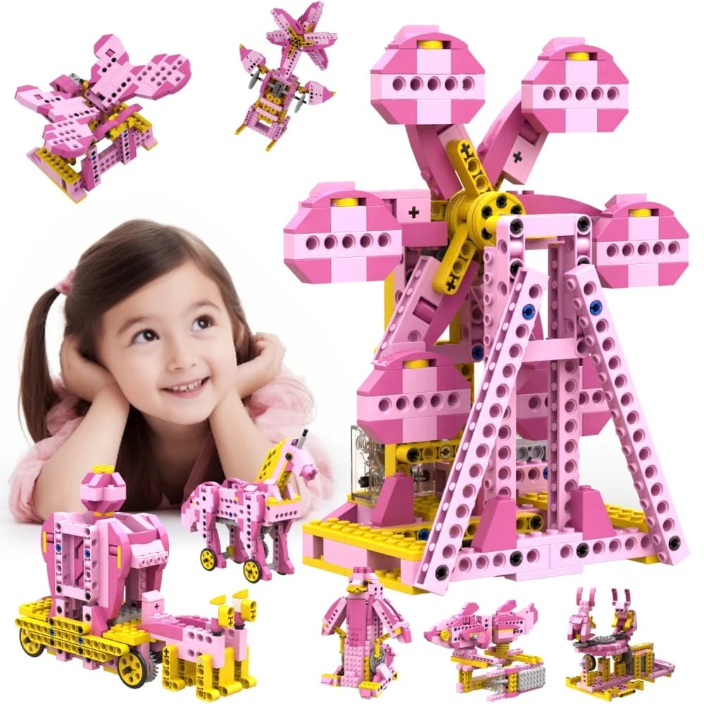 Giocattoli STEM Apitor per Ragazze, Kit Scientifico Robotico 8-in-1 con Motore Elettrico, Kit STEM per Bambini 8-10 Anni, Giochi Educativi per Costruzioni e Artigianato