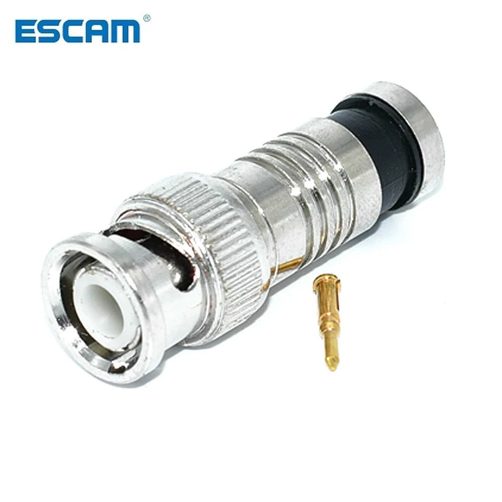 10 Pz/lotto sistema di sicurezza Connettore BNC Compressione Connettore Martinetti per Coassiale RG59 CCTV Cavo Della Macchina Fotografica Accessori