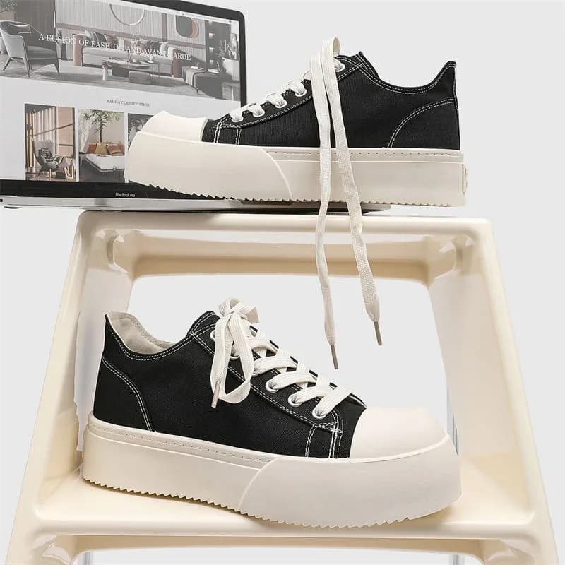 Simple street wear men canvas flat shoes soft sole walking shoes breathable lightweight all match daily men footwear