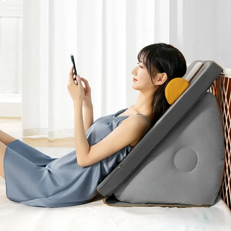 Cuscini in vita Tatami multifunzionali con borsa morbida per letto e divano, ideali per il supporto lombare Cuscini triangolari per divani con schienale grande