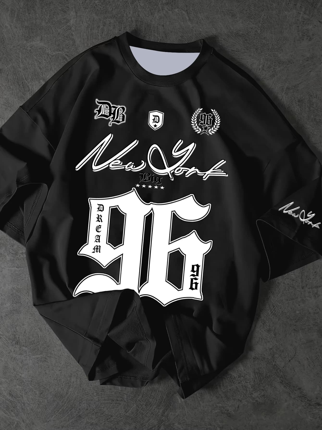 2025 Estate dei nuovi uomini New York No.96 Stampa 3D Stampa digitale T-shirt da baseball Manica corta O-Collo Tees Sport casual Oversize Top