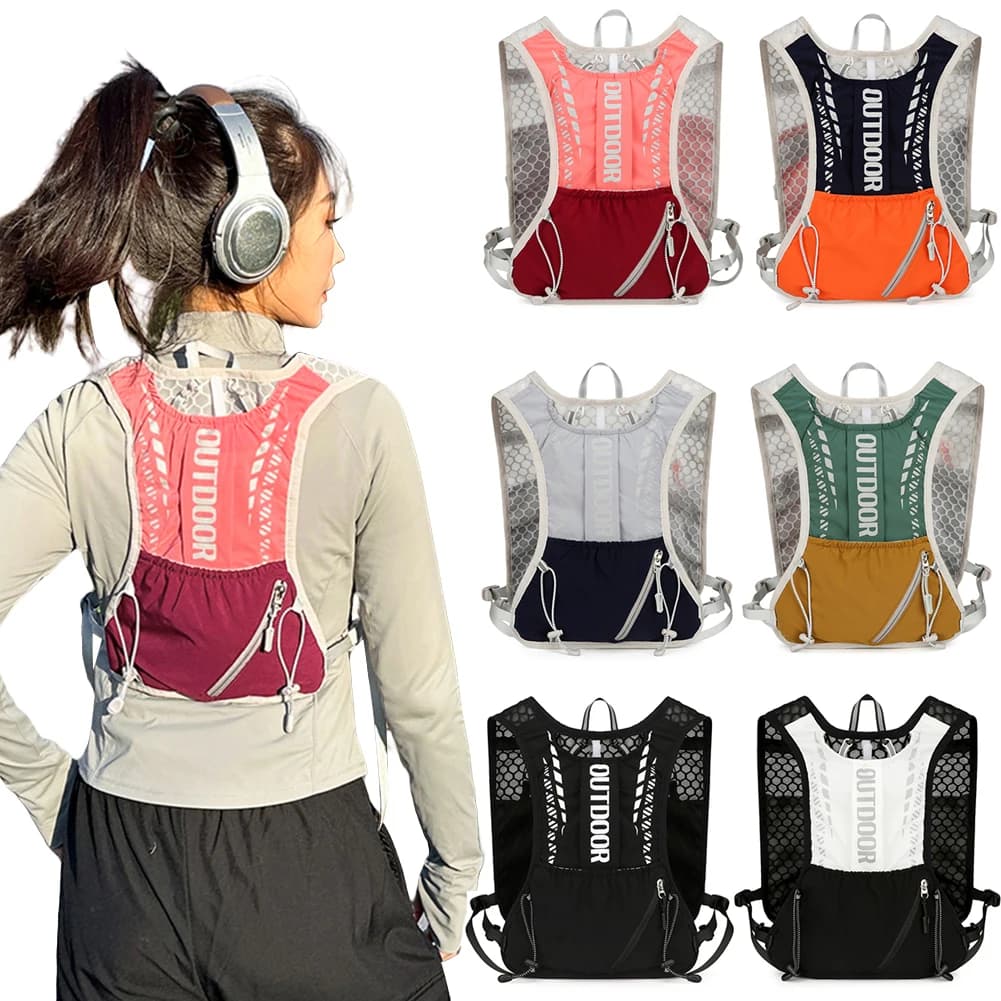 Gilet da corsa per idratazione Zaino da corsa ultraleggero per donna e uomo Zaino per idratazione riflettente impermeabile per escursionismo Trail Run