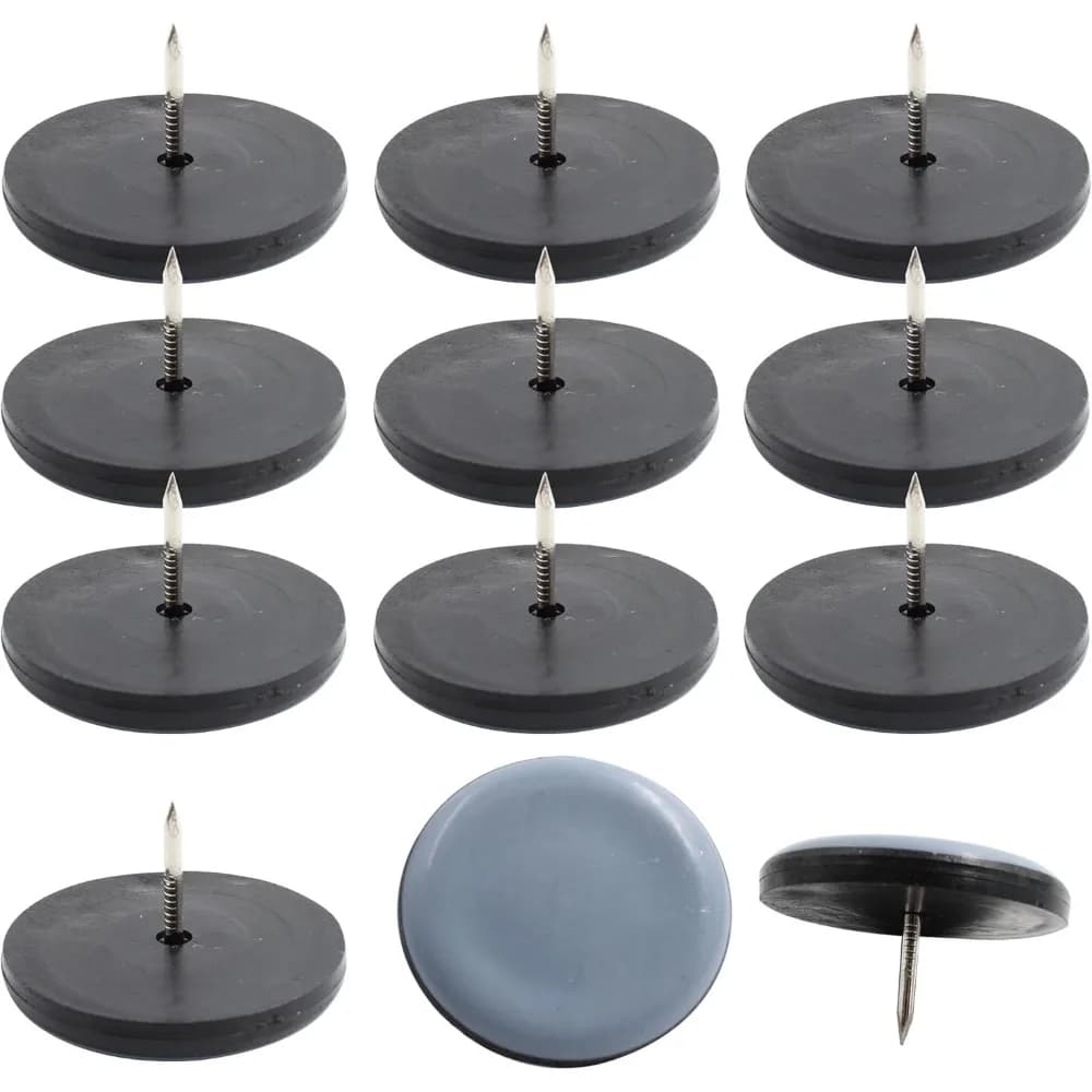 4/8/16Pcs Round Furniture Leg Pads with Screw & Nail-On, PTFE Sliders for Table Chair Cabinet Sofa - Floor Protectors for Moving