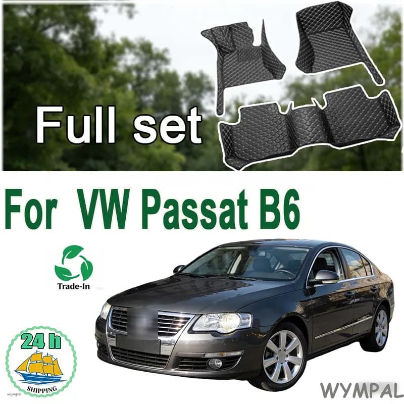LUSSO custom car mats for VW Passat B6 2007 2008 2009 2010 2011 Luxury leather auto