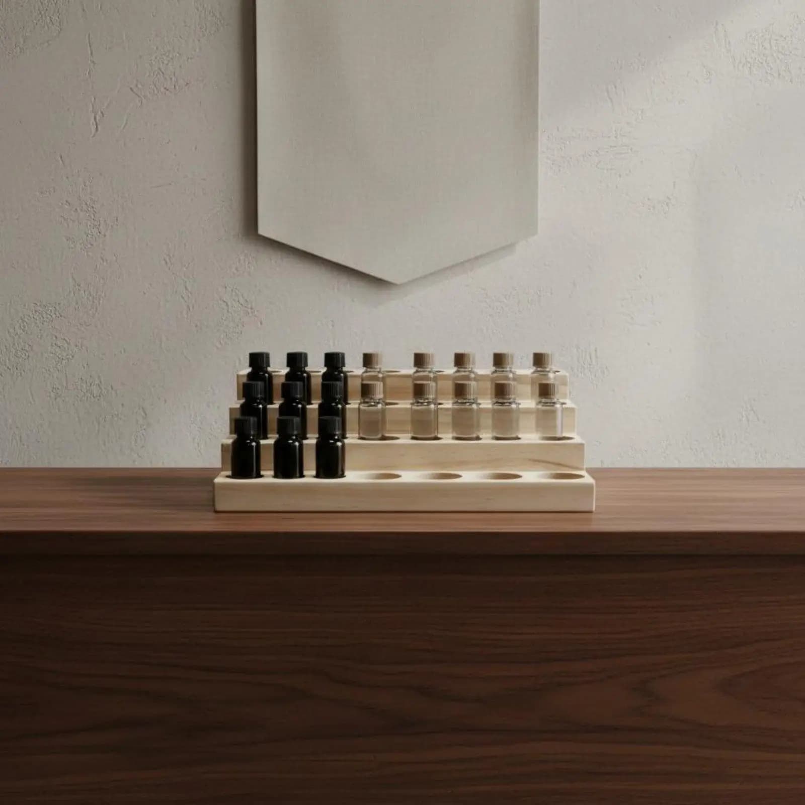 Rosewood Oil Display Shelf Multi Layer Essential Oils Organizer Stepped Holder for Aromatic Oil Kit