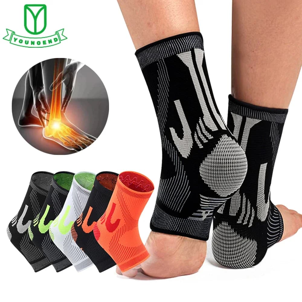 Manicotti sportivi a compressione per caviglia tutore per caviglia supporto per piede donna uomo Running, ciclismo, basket, calzino a compressione per fascite plantare