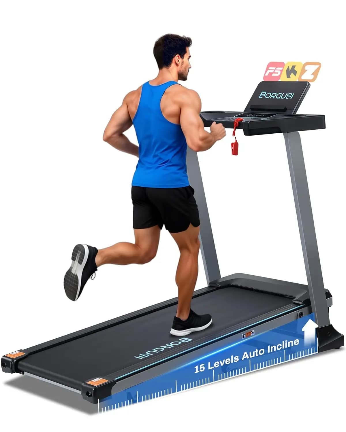 Auto Incline Treadmill for Home - 47.3"x17.5" Long Wide Belt, 3.5 HP, Bluetooth App, 10 MPH, 300 lbs Capacity, 40, Custom