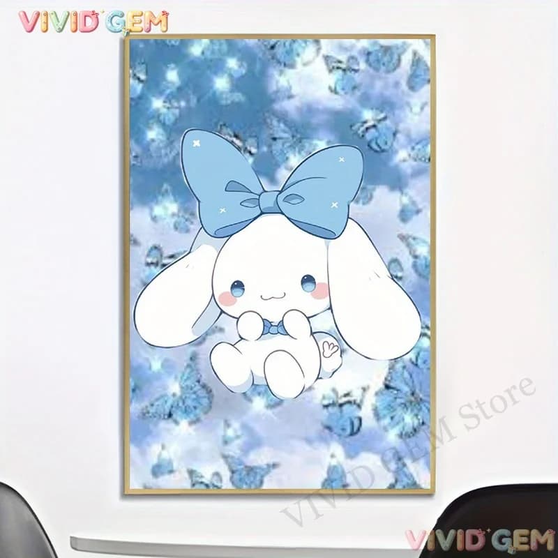 VIVID GEM Sanrio Blue Cloud Cinnamoroll 5D Diamond Painting Kit Full Drill Cross Stitch Handmade Gift