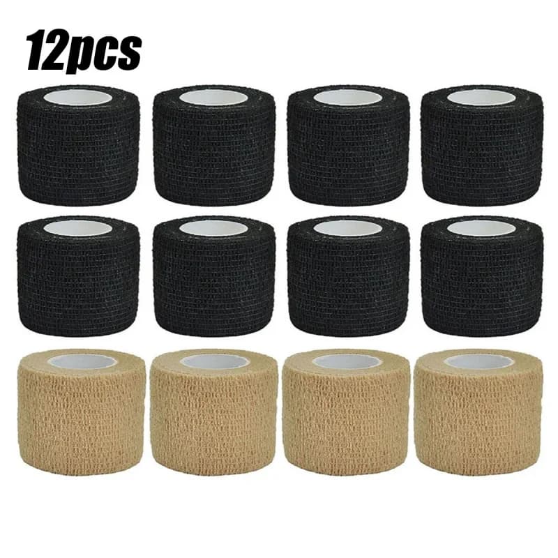 6/12 pezzi nero beige sport autoadesivo fasciatura elastica nastro avvolgente elastoplast per cuscinetti di supporto del ginocchio palmo della caviglia del dito