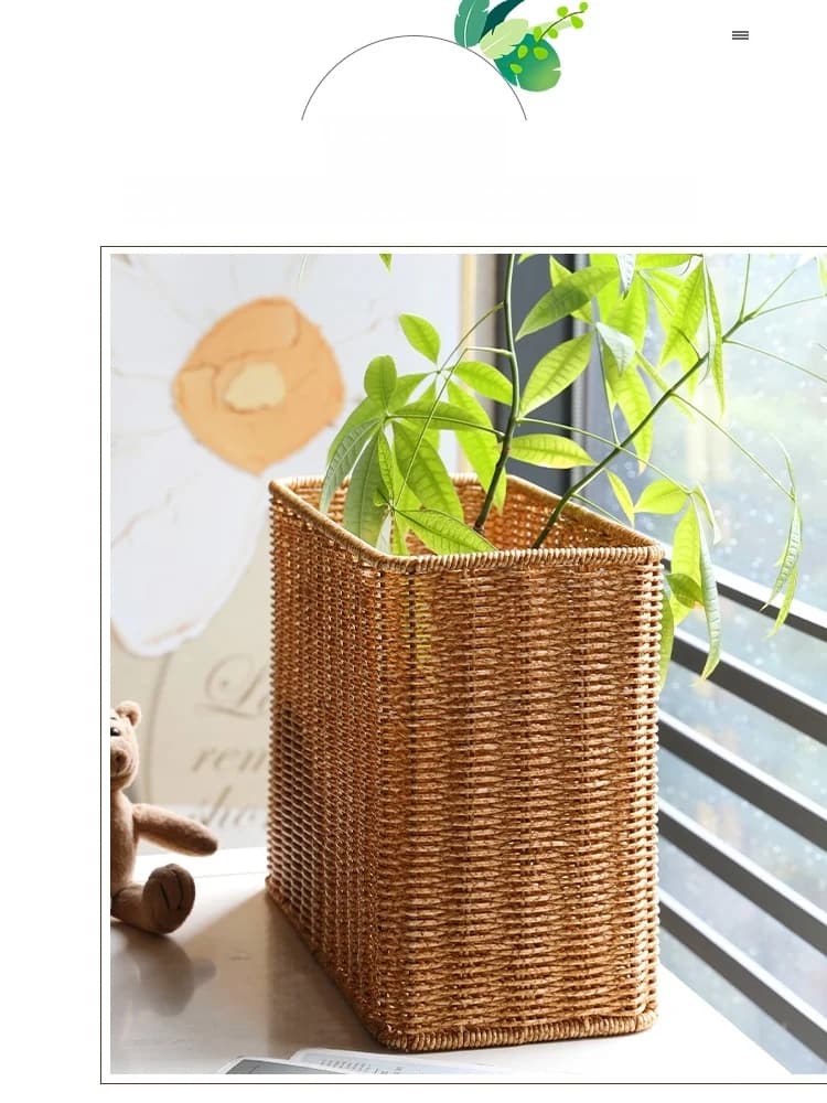 High and tight storage basket for living and home, yoga mat organizer, magazines and books, study organizer