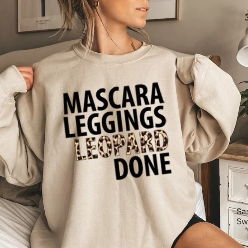 Mascara Leggings Leopard Made Winter sweatshirt Print Fashionable theme women's hoodie Birthday gift for hoodies combined with the lover