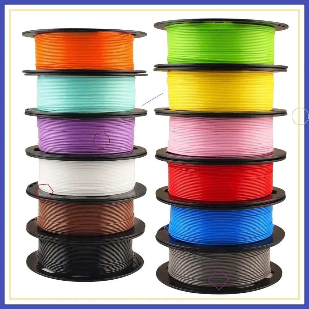 Filamento PLA per Stampante 3D 1,75mm, Set di 12 Colori, 500g Ciascuno, Totale 6kg con Colla in Omaggio