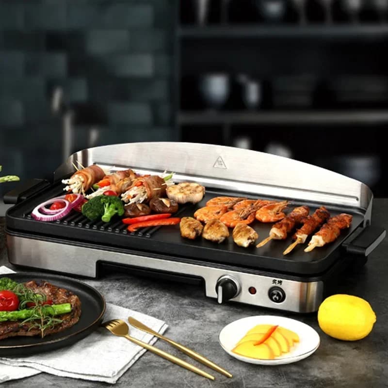 Piastra Elettrica per Elettrodomestici, Griglia Teppanyaki Commerciale e Domestica, Macchina per Bistecche Grigliate, Piastra da Tavolo, Padella Coreana