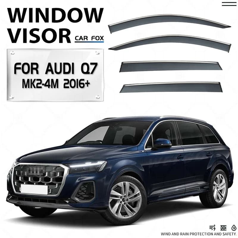 4 pezzi per AUDI Q7 2006-2016 + finestrino dell'auto tenda da sole abbracci parabrezza finestrino laterale pioggia parasole accessori auto