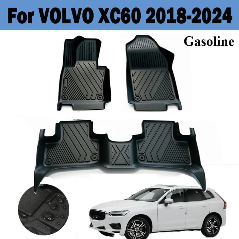 Tappetini per Auto VOLVO XC60 a Benzina 2018-2024, Guida a Sinistra | Tappetino per bagagliaio auto | Accessori per Interni Auto