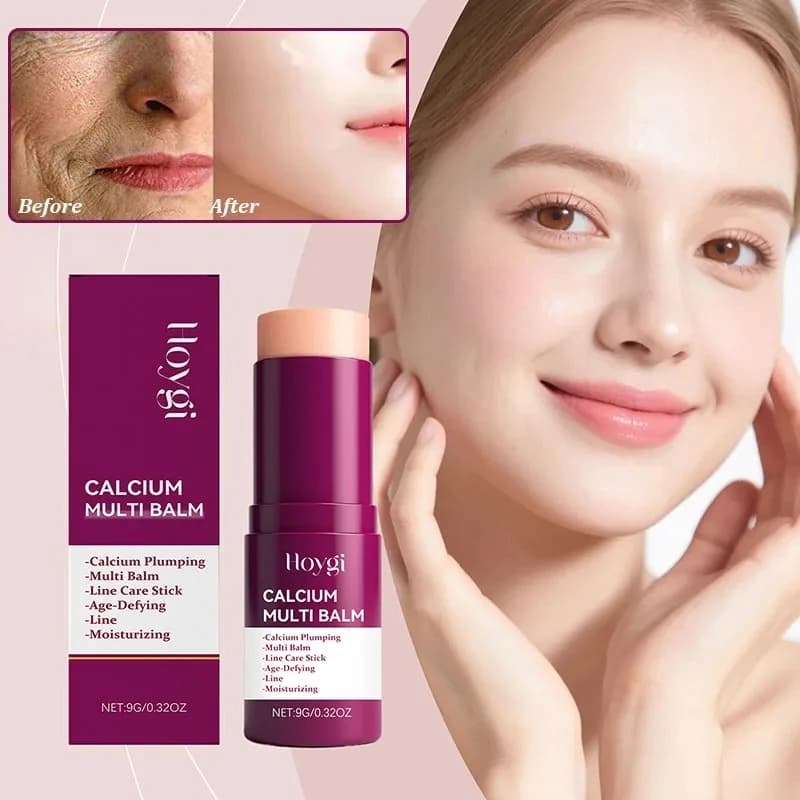 Balsamo Multifunzione Coreano al Calcio - Stick Crema Viso e Occhi al Collagene, Idratazione Profonda, Anti-Rughe, Pre-Makeup, Cosmetico per la Cura della Pelle