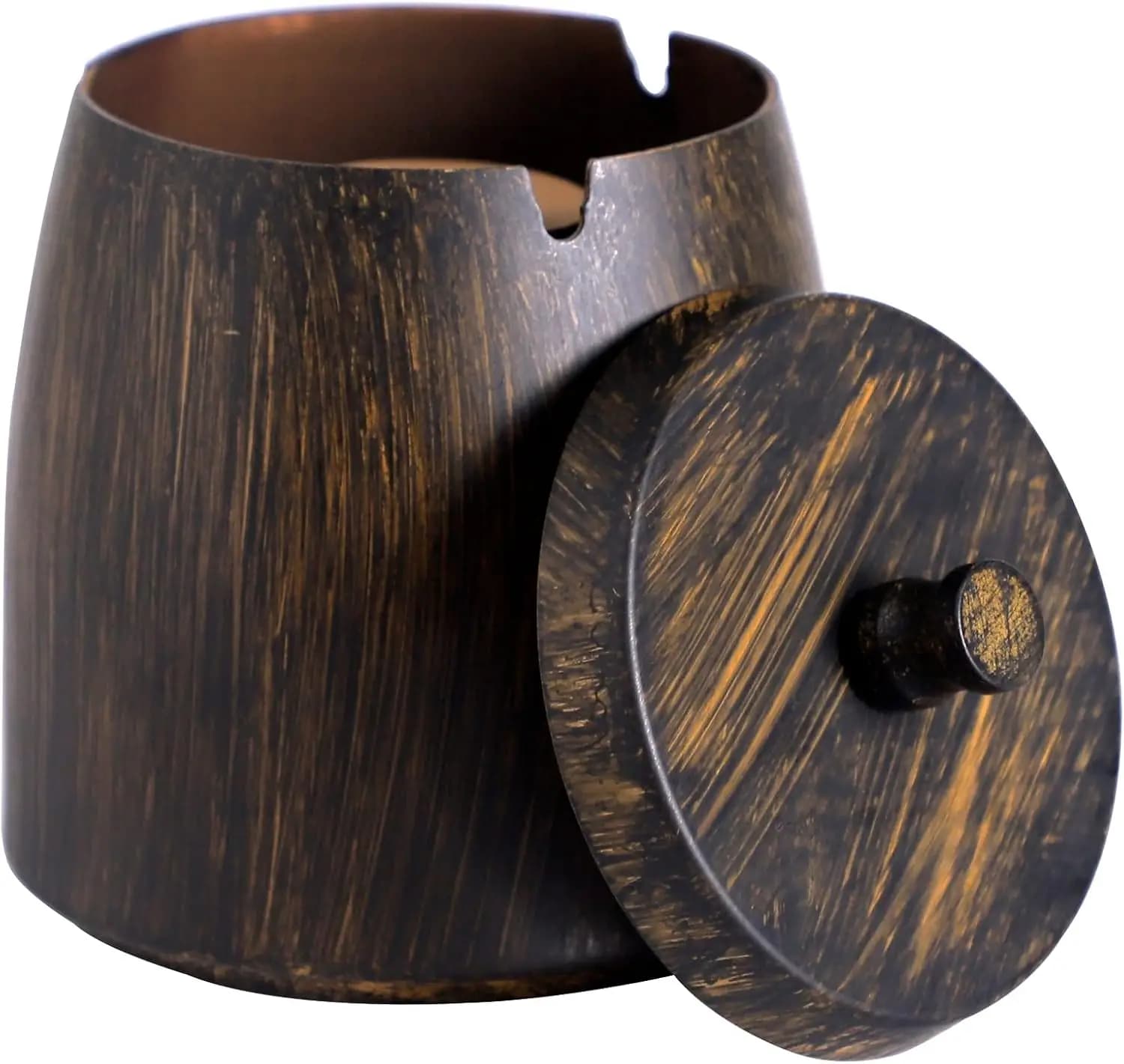 Posacenere con Coperchio per Sigarette, in Acciaio Inossidabile, Senza Fumo, Inodore, Antivento, per Casa, Ufficio, Tavolo, Esterno, Patio