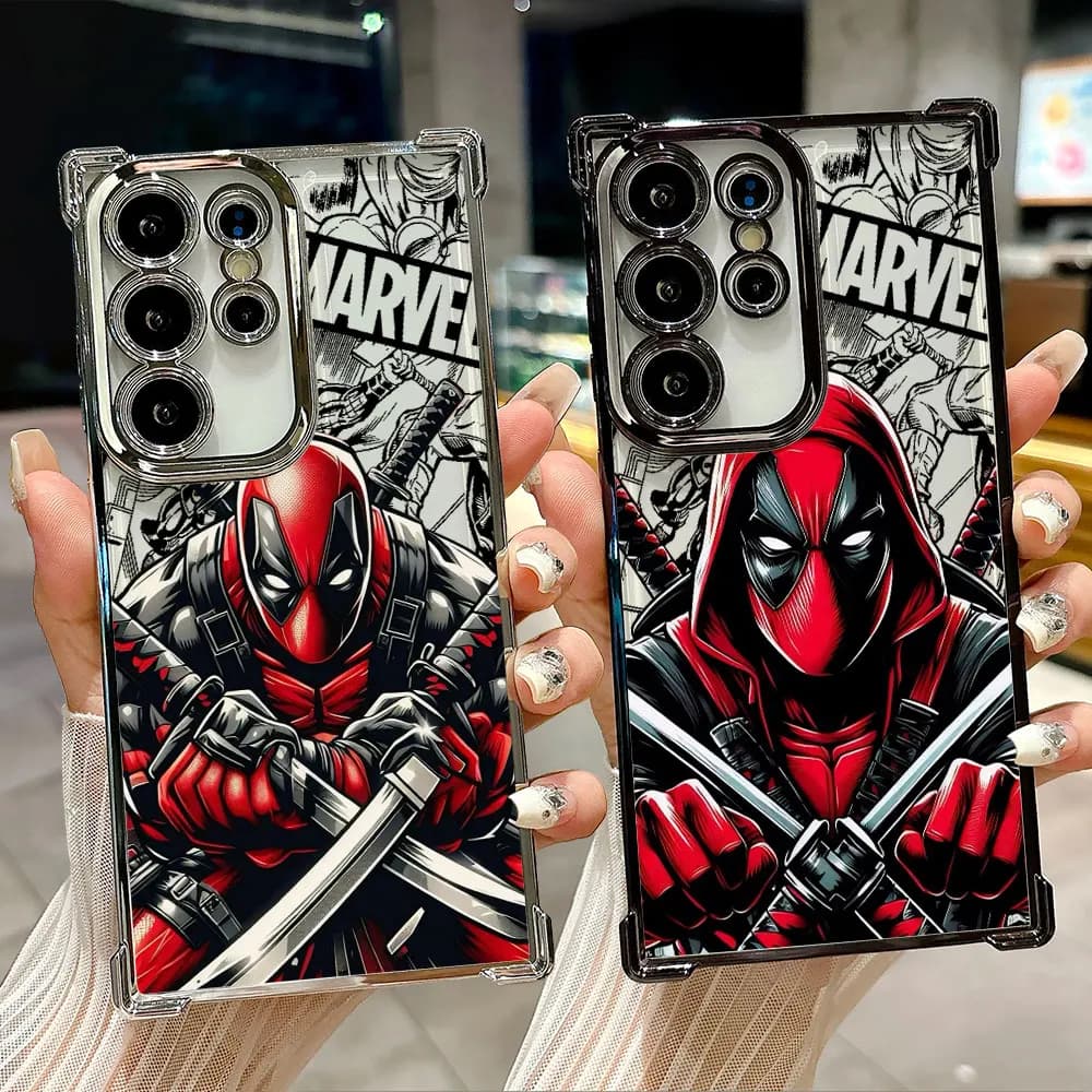 Custodia in silicone per Samsung Galaxy S26 S25 S26 Ultra Edge S24 S23 S22 Plus S21 Ultra FE, cover morbida per telefono, Spadaccino Deadpool Marvel