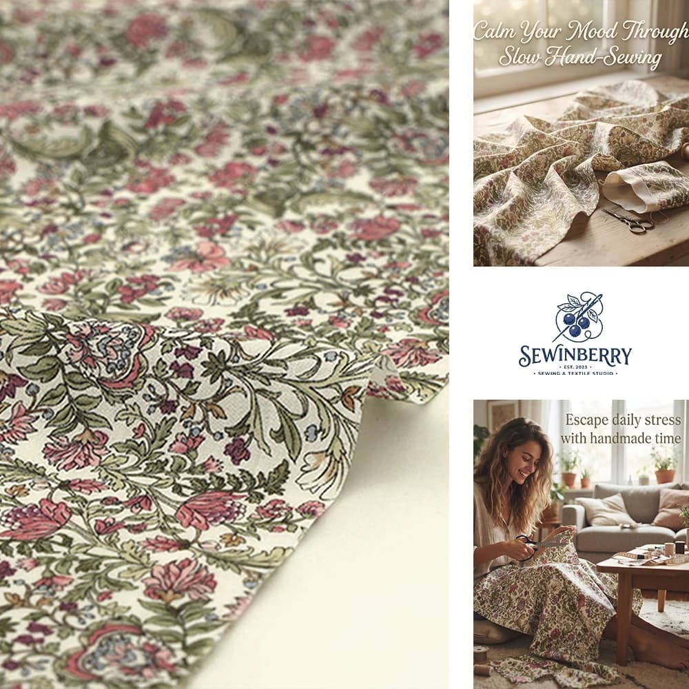 Pastoral Floral Cotton Fabric Stress-Relief DIY Sewing Material For Dress Patchwork Home Textile Handmade Crafts