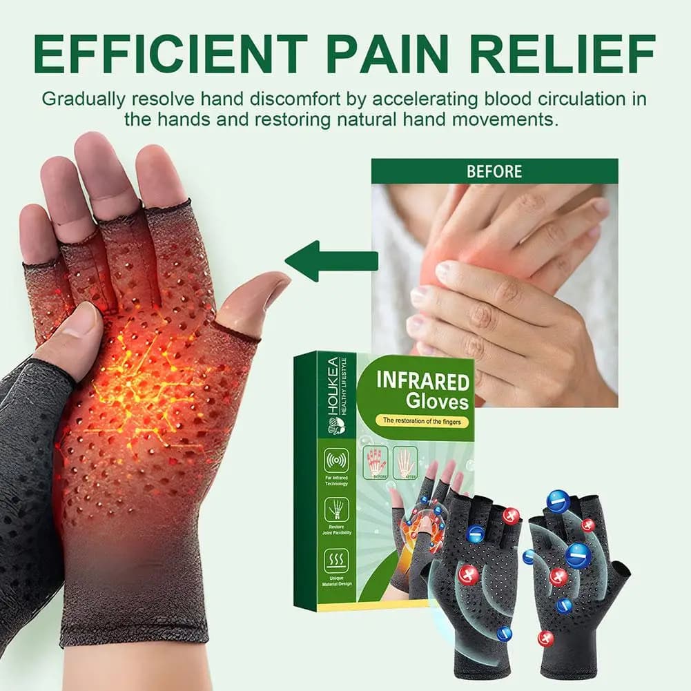 1 paio di guanti a compressione per artrite, supporto per il polso, guanti per migliorare la circolazione delle mani, cura quotidiana della salute per il fastidio articolare R