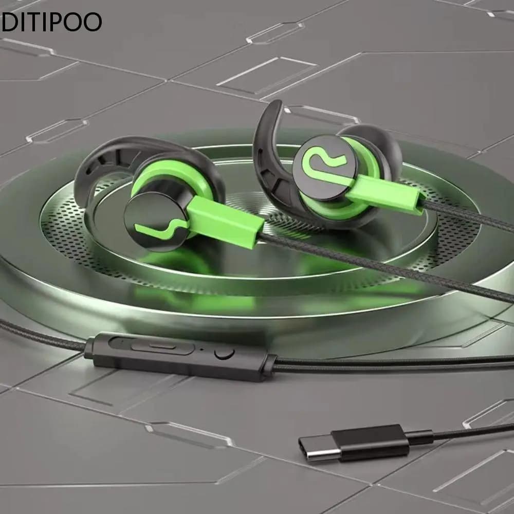 Auricolari cablati per giocatori auricolari sportivi cuffie Super Bass cuffie da corsa resistenti al sudore con gancio per l'orecchio del microfono per tutti i telefoni cellulari