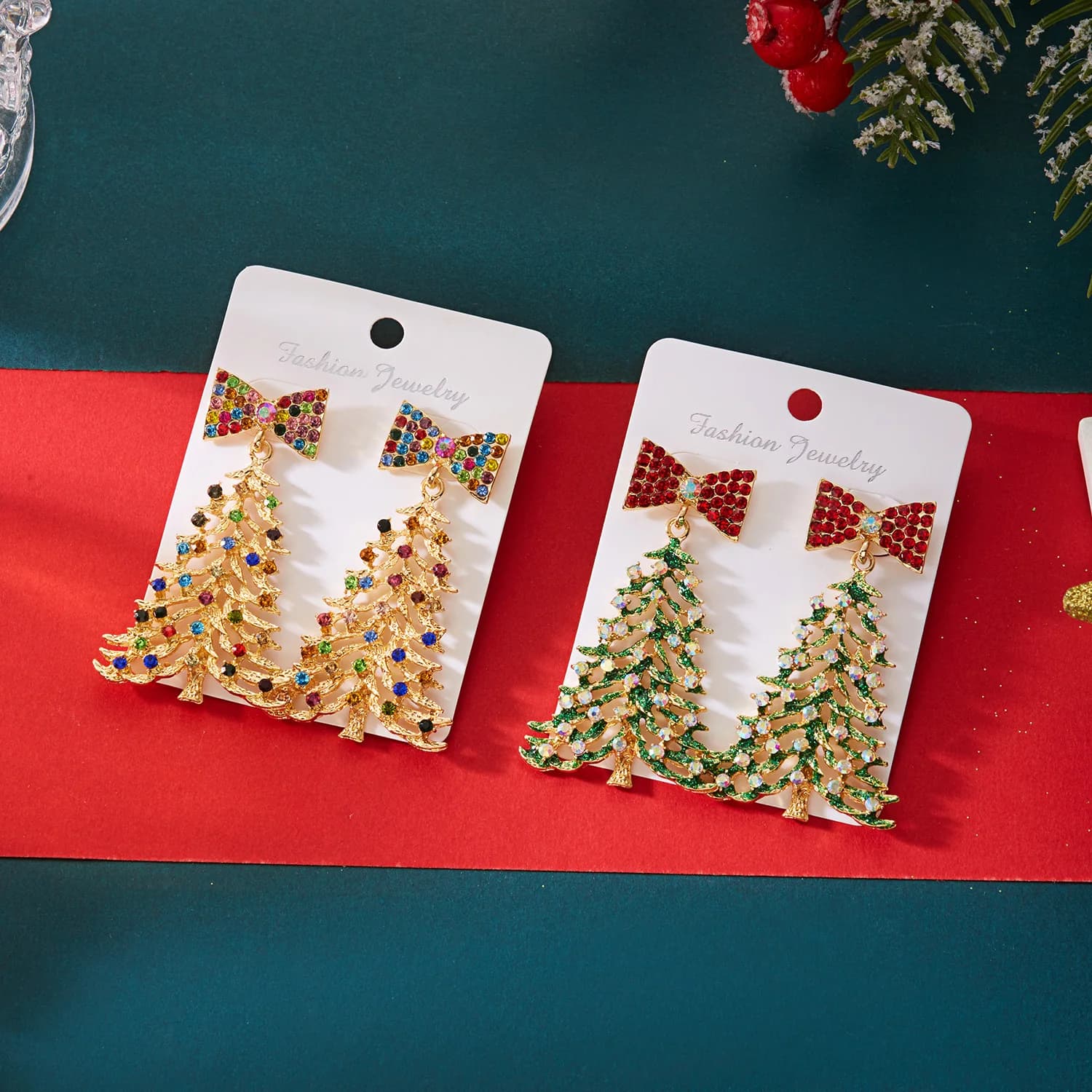 Stelle Alberi di Natale Orecchini pendenti geometrici con paillettes colorate super scintillanti per set di gioielli per orecchie da donna