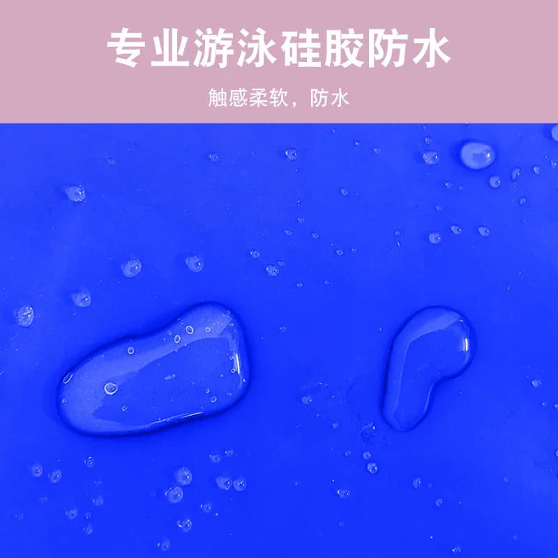 Women's Long Hair Silicone Swimwear Waterproof Ear Protection Printed Swimming Head Accessories for Swimming
